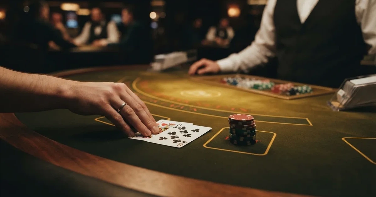Zaruri roșii pe marginea unei mese de craps, sub o lumină verzuie — live blackjack în românia